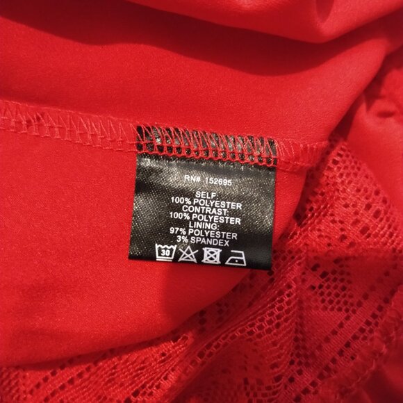 NWT! Layered with love Dress ONLY $59! RETAIL $178! With lace  Sz L Red color - Picture 6 of 7